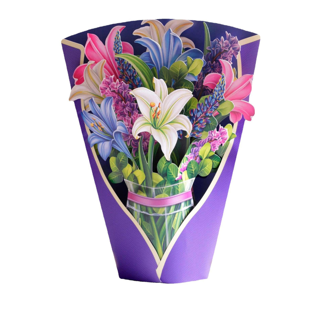 Mother's Day 3D Flower Bouquet Greeting Card Pop-Up Handicraft Creative Blessing Gift