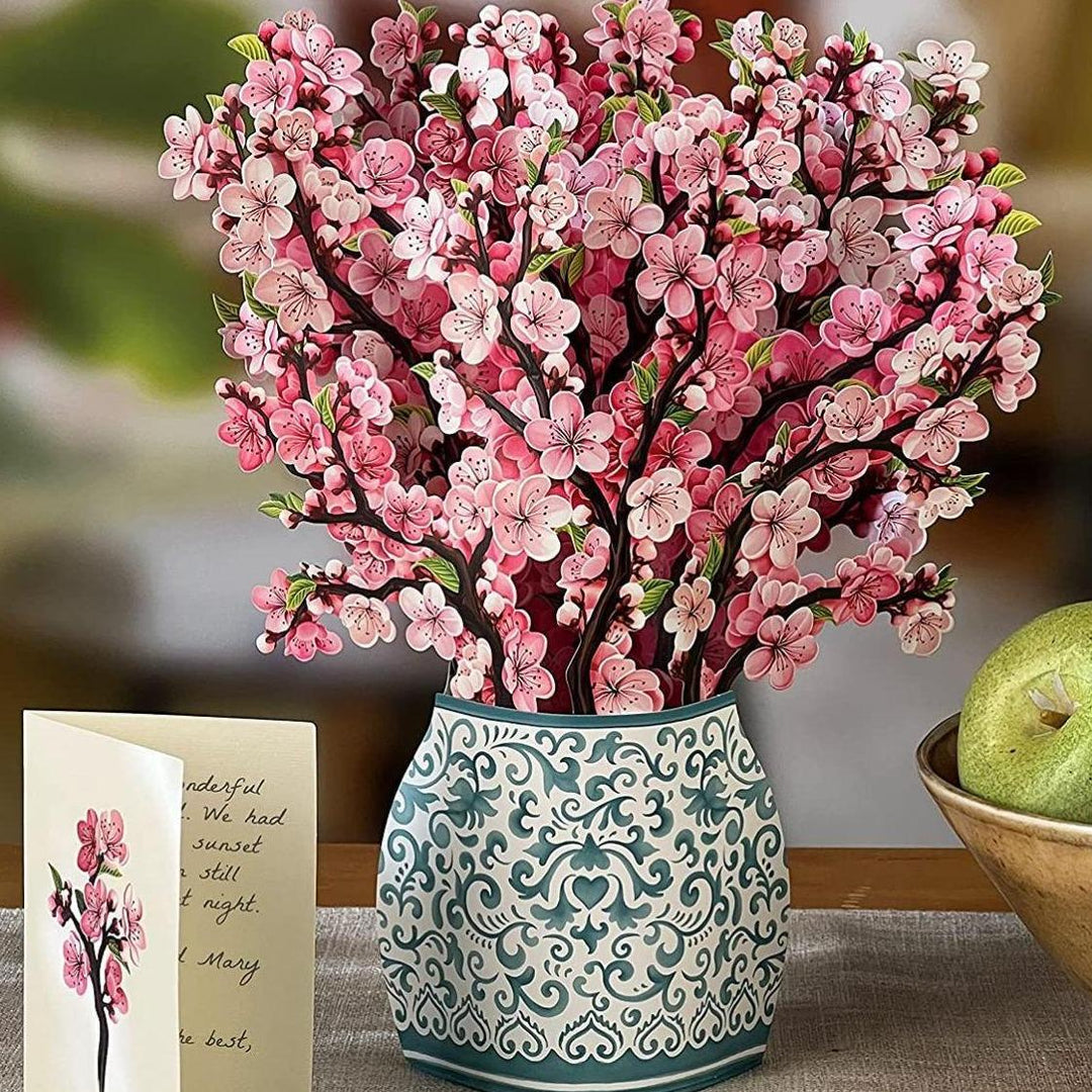 Mother's Day 3D Flower Bouquet Greeting Card Pop-Up Handicraft Creative Blessing Gift