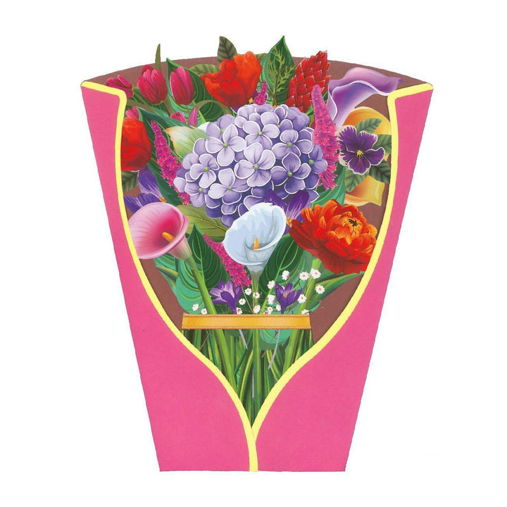 Mother's Day 3D Flower Bouquet Greeting Card Pop-Up Handicraft Creative Blessing Gift