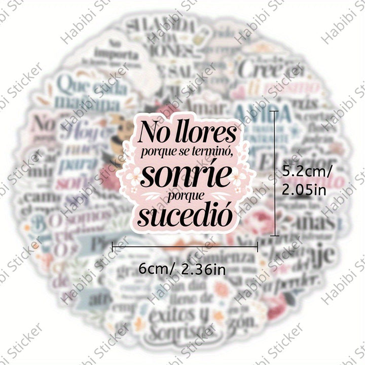 25pcs Inspirational Spanish Quote Sticker Pack: Uplifting and Motivational Designs for Journals, Planners, and Crafts