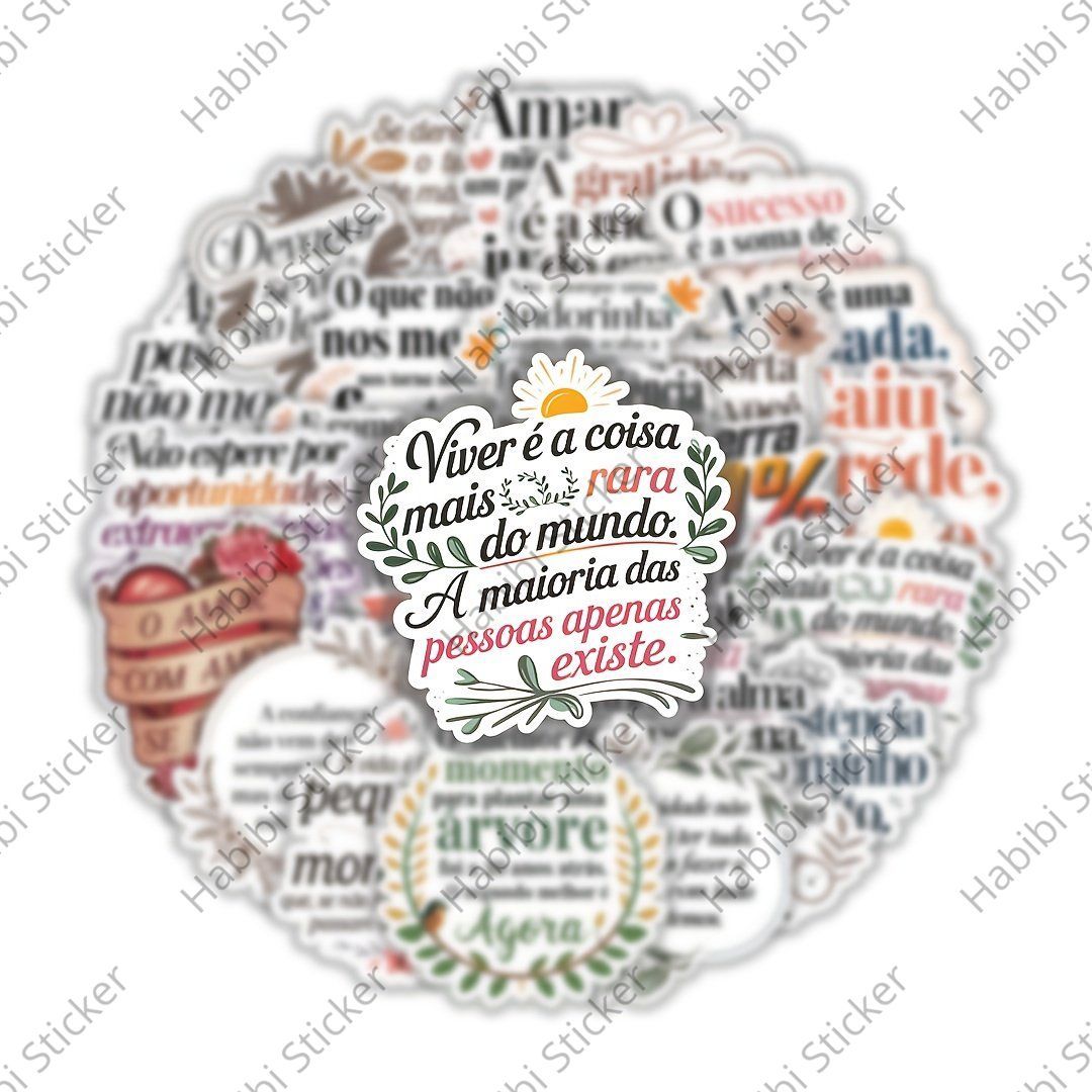 25pcs Portuguese Inspirational Quote Sticker Pack: Motivational Phrases for Daily Encouragement and Positive Thinking