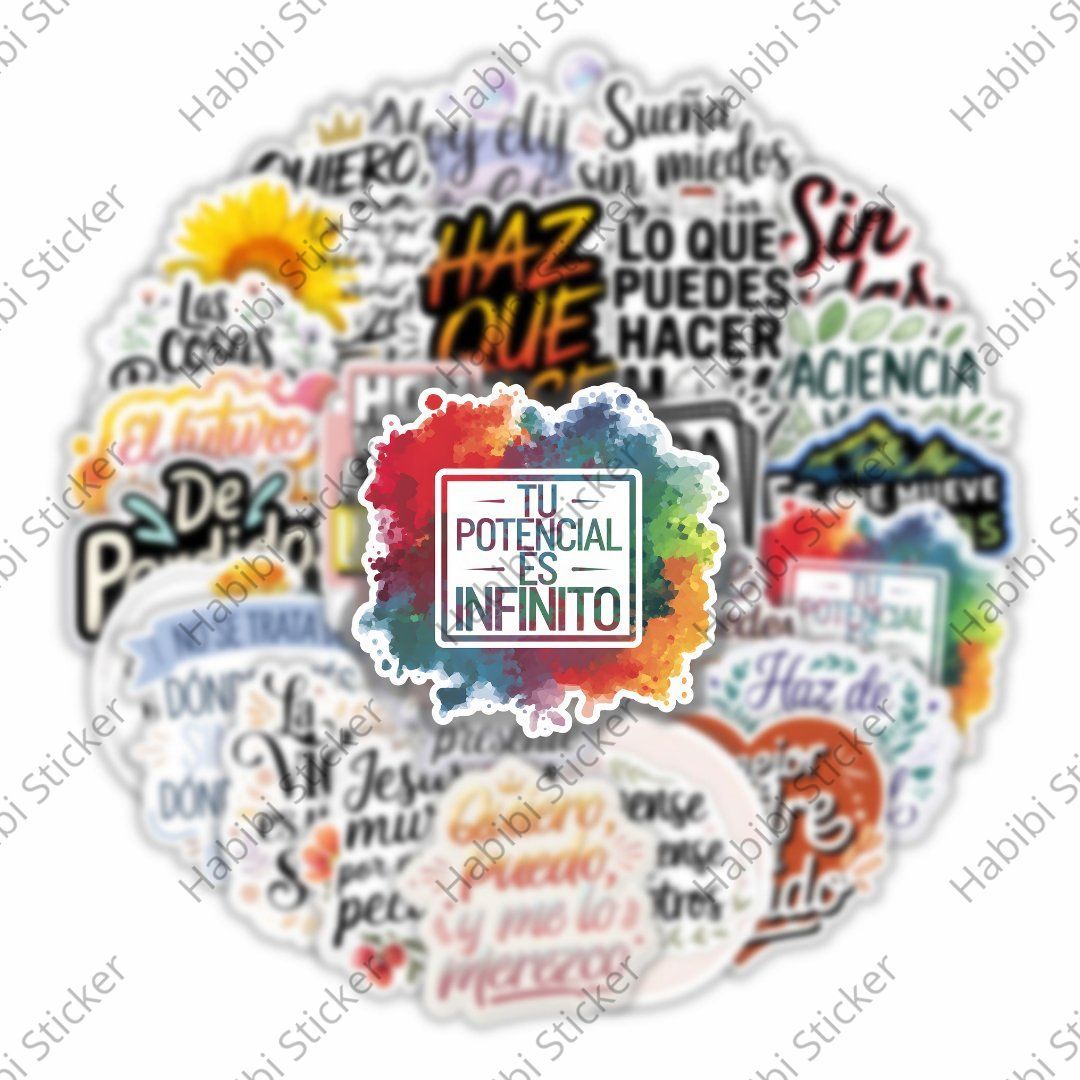 25pcs Spanish Positive Energy Sticker Set, Motivational Phrase Decoration, Suitable for Home Office, Create Positive Atmosphere, Inspire Courage and Confidence, Fun Life Accent, Boost Happiness