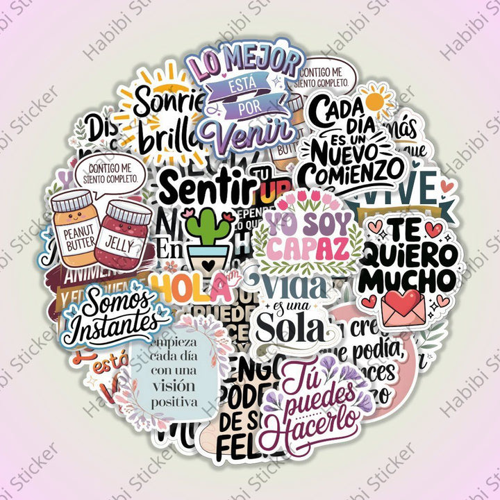 25pcs Spanish Inspirational Sticker Design, Positive Phrase Decoration, Perfect for Home Office Use, Add Positive Atmosphere, Inspire Confidence and Courage, Fun Life Accent, Enhance Happiness