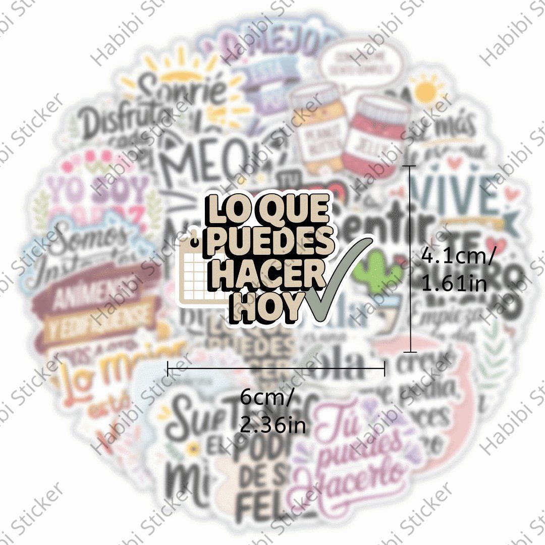 25pcs Spanish Inspirational Sticker Design, Positive Phrase Decoration, Perfect for Home Office Use, Add Positive Atmosphere, Inspire Confidence and Courage, Fun Life Accent, Enhance Happiness