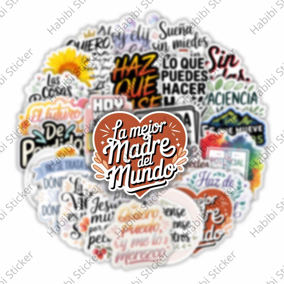 25pcs Spanish Positive Energy Sticker Set, Motivational Phrase Decoration, Suitable for Home Office, Create Positive Atmosphere, Inspire Courage and Confidence, Fun Life Accent, Boost Happiness